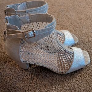 Elegant Silver Mesh Women's Heels